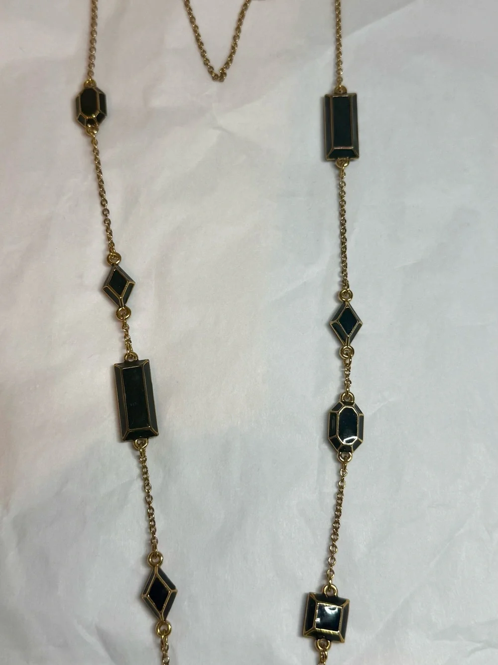 kate spade Gold-Tone Necklace with Black Gem Accents